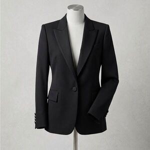 Stella McCartney Black 100% Wool Tuxedo Blazer Size 36 (XS/S)